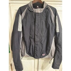FIRSTGEAR TPG Teton Motorcycle Jacket Sz 2XL Black & Gray With Pads Hypertex